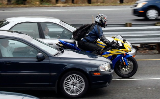 Motorcycle Lane Splitting 626x389 - True Story: Loud Pipes Really Do Save Lives, Says NY and PA Motorcycle Lawyer
