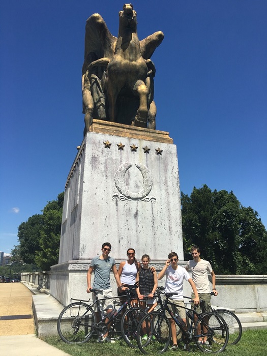 Jeff Miller took the The Beghetto family of Italy to the Arts of Peace monument, which was made in Italy in 1950. It is on Lincoln Memorial Circle in West Potomac Park.