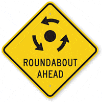 Roundabout Ahead With Graphic Sign K 8273 - New Elmira Roundabout Almost Ready -- Are You Ready To Navigate It Safely? Read Our 10 Tips And Facts