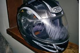 damaged motorcycle helmet - NY and PA Motorcycle Attorney: Helmet Use Up Across The Country!